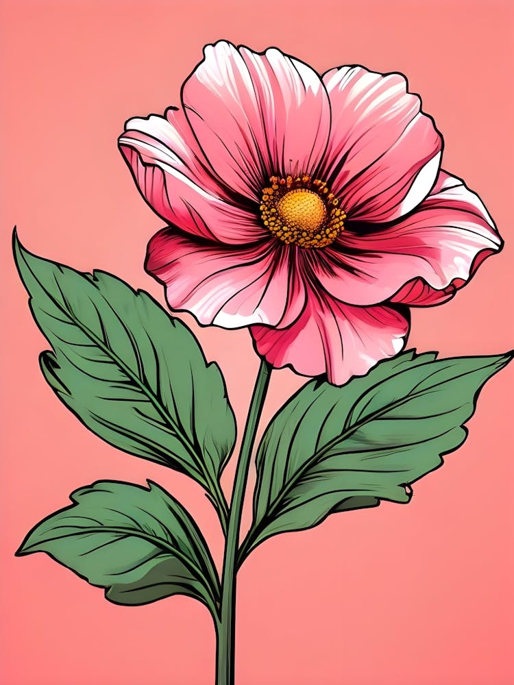 Pink Flower On A Pink Background