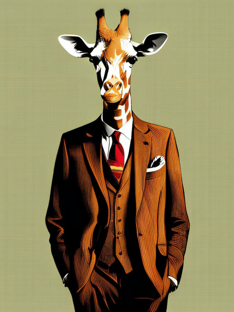 A Giraffe In A Smart Suit