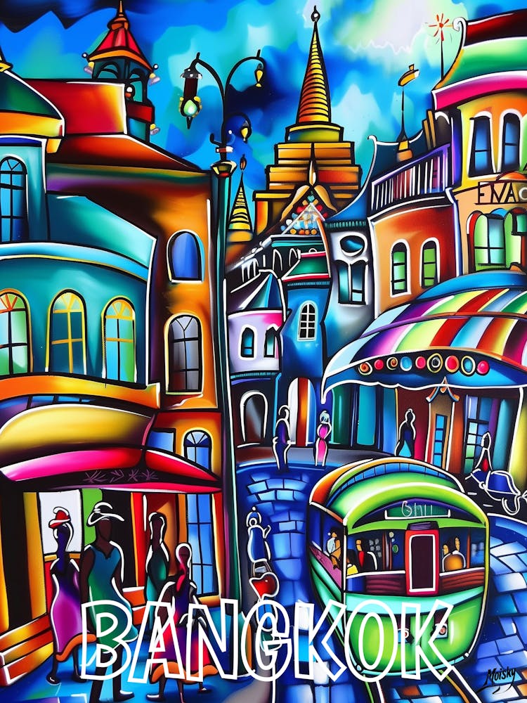 Bangkok City, Cubism and Surrealism, Typography