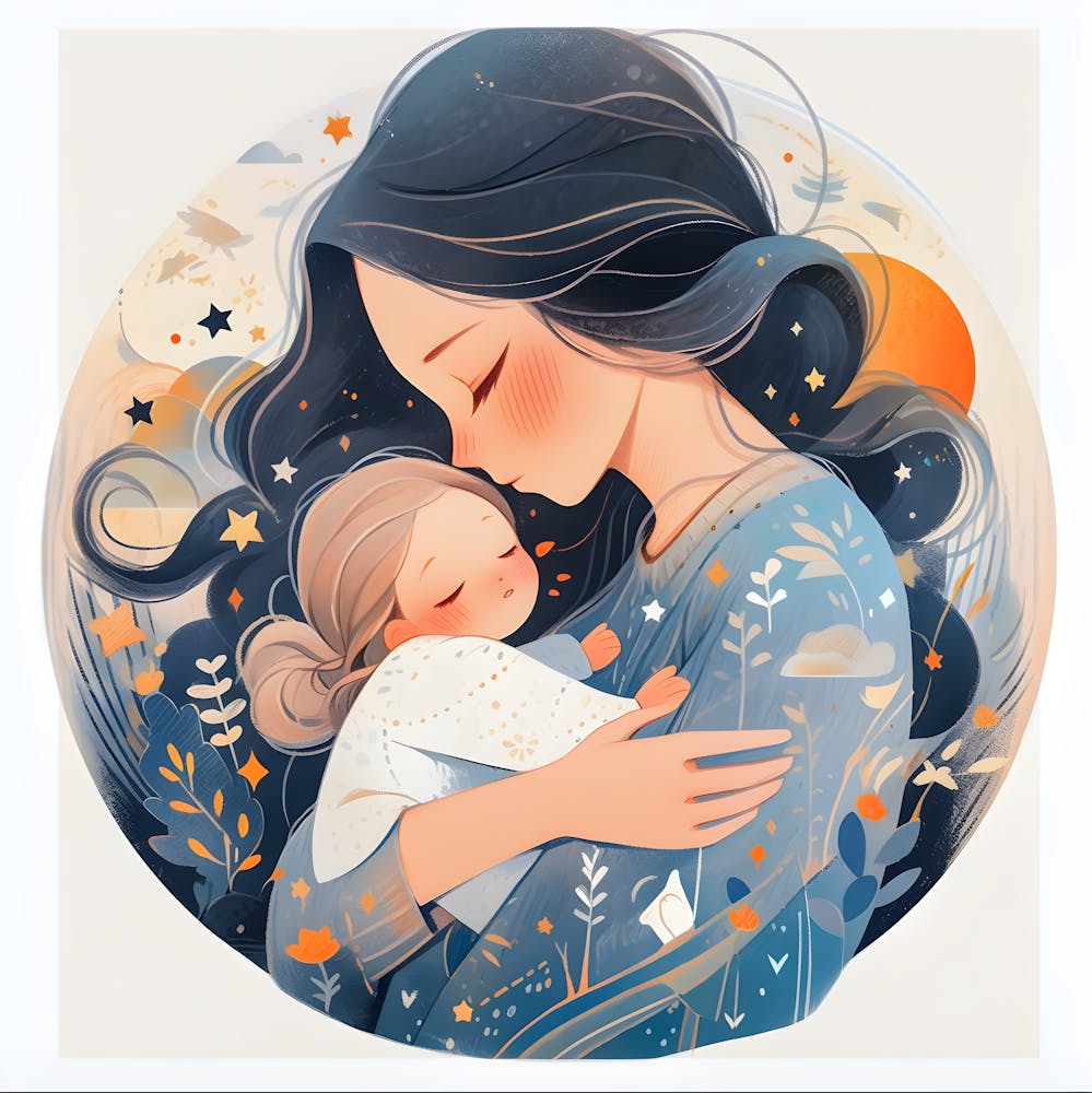 Held Close Elegant Motherhood Print For Home Decor