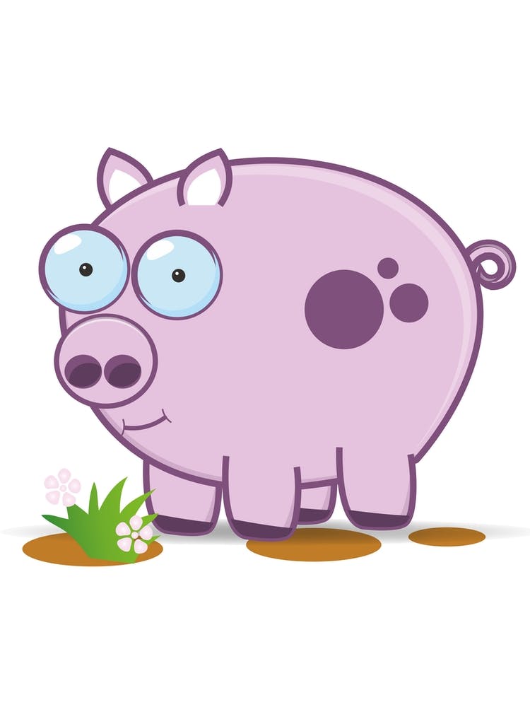 Cute Pig In The Mud
