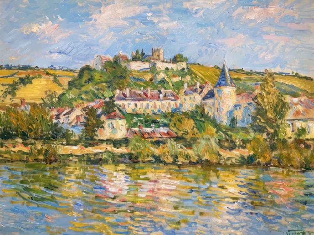 Lakeside Lullaby - Peinture inspirée par Paul Cézanne