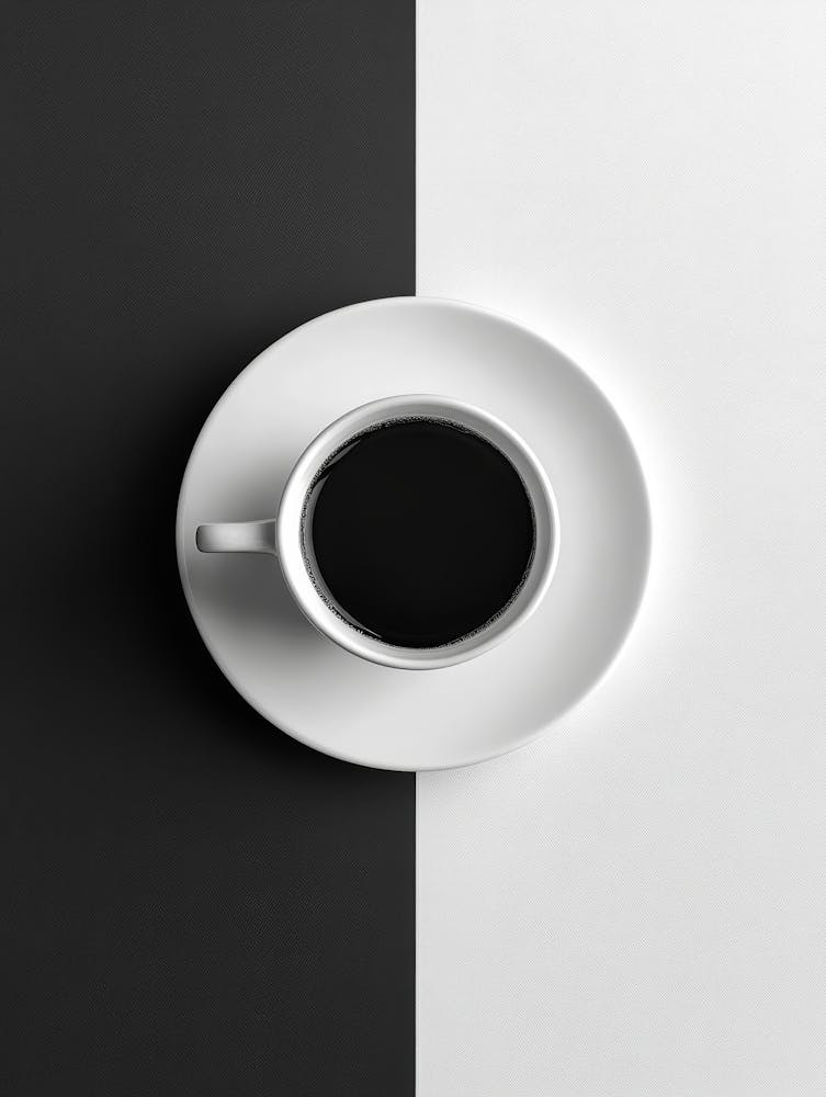 Black And White Cup Of Coffee