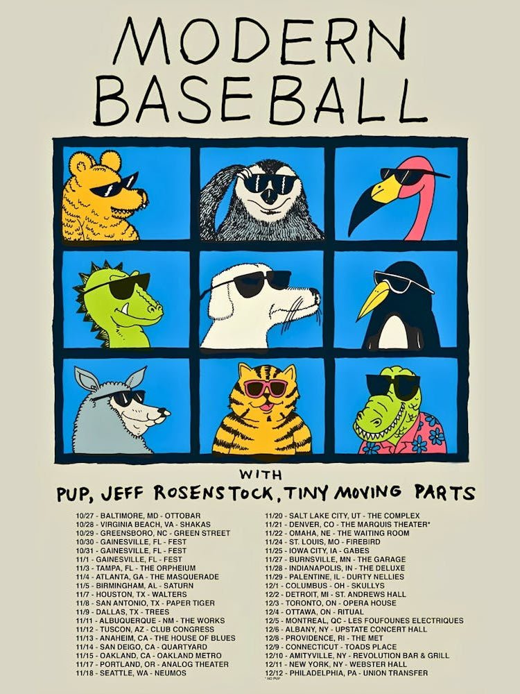 Modern Baseball Tour Poster 2
