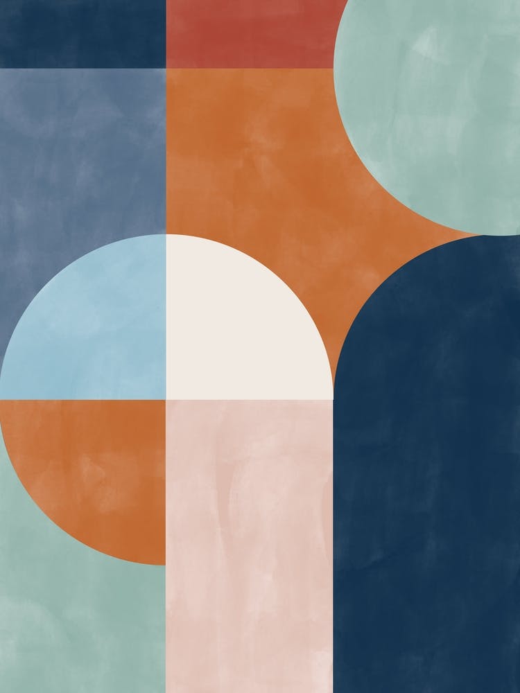 Abstract Geometric Blue Navy Painting No.1