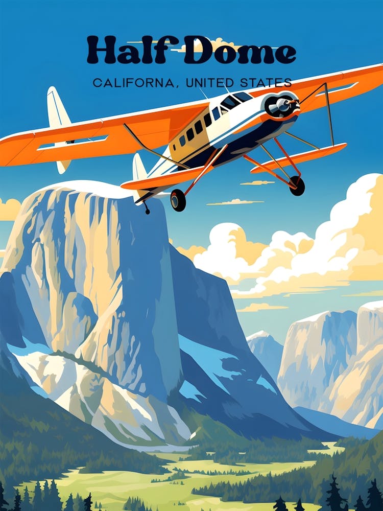 Half Dome California United States Adventure Travel Art