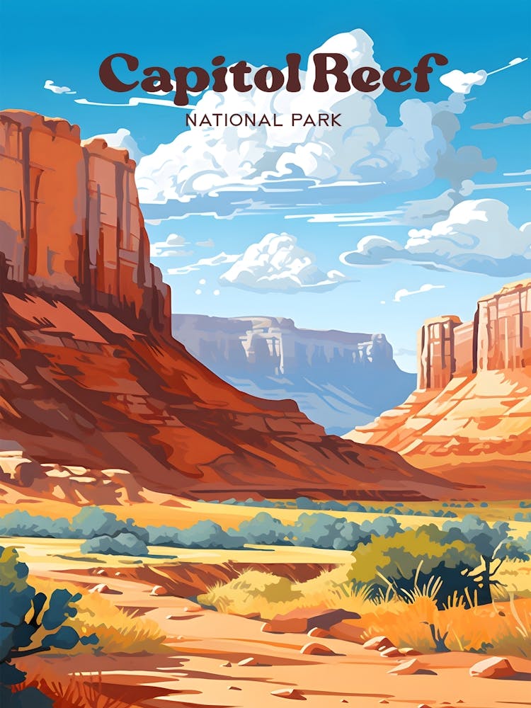 Canyonlands National Park Utah USA Camping Travel Illustration