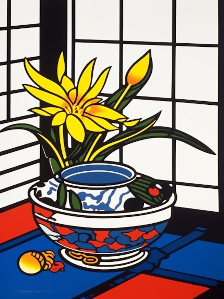 Lotus Flower Still Life  4 Pop Art Style