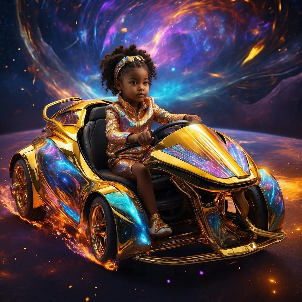 Enfant Dans une Voiture Jouet Fantaisie