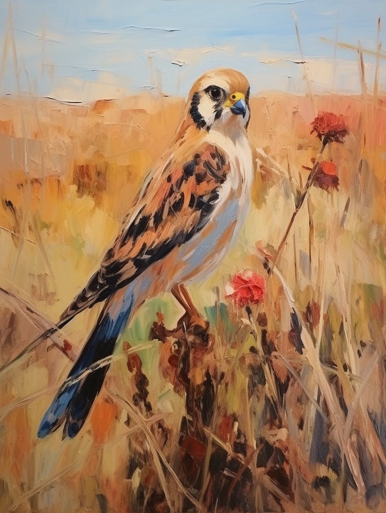 Bird Painting American Kestrel 1