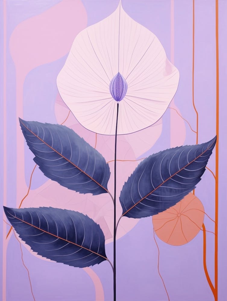 Lilac 1 Hilma Af Klint Inspired Pastel Flower Painting