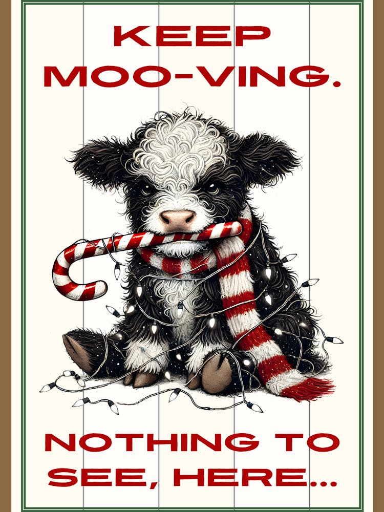 Funny Grumpy Christmas Cow