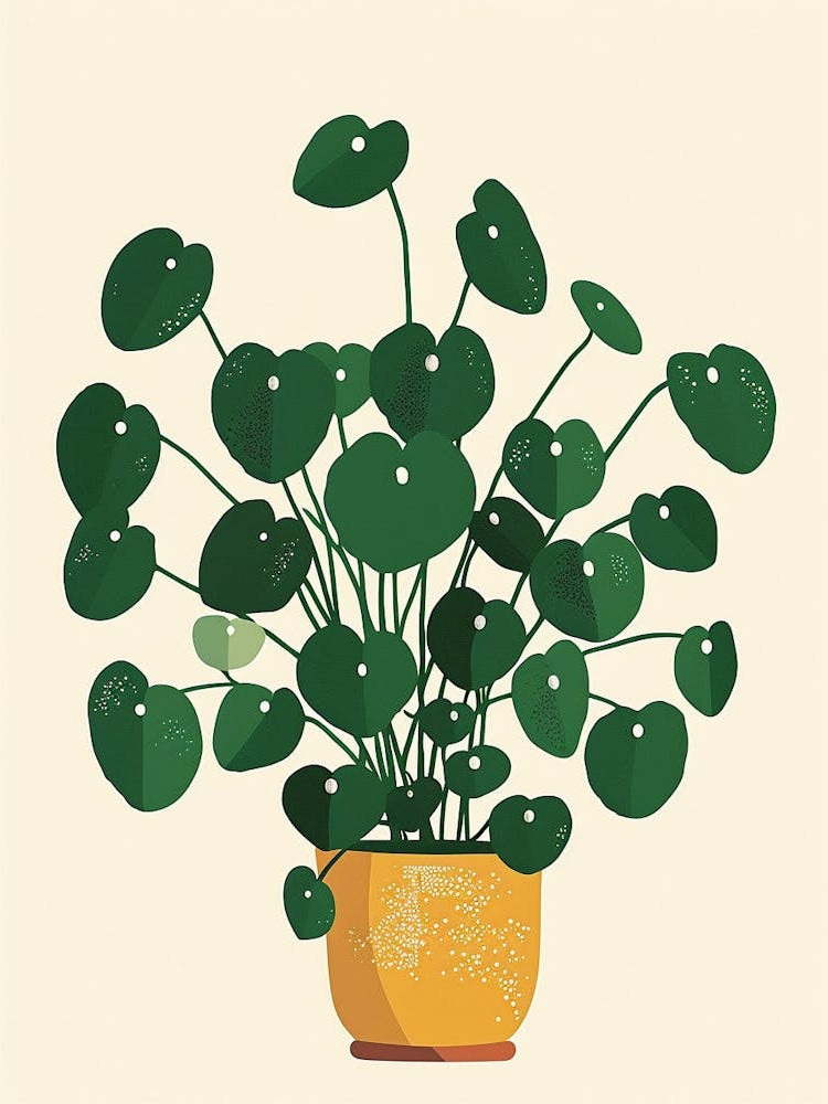 Pilea Plant Minimalist Illustration 8