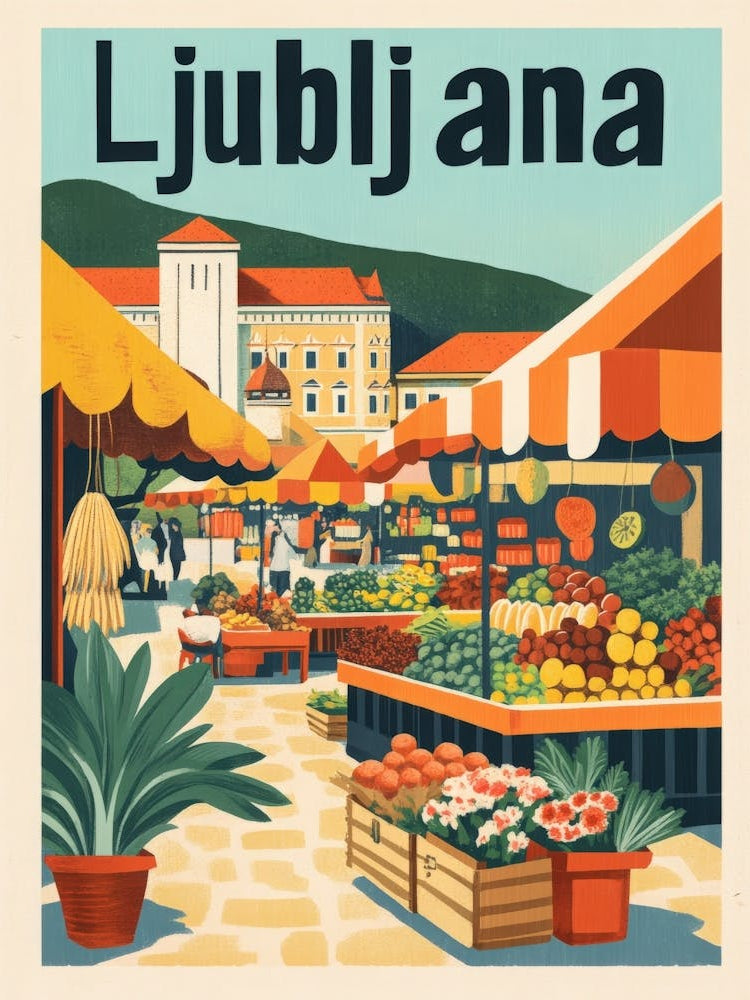 Aihrgdesign A 1970s Inspired Travel Poster For Ljubljana 2