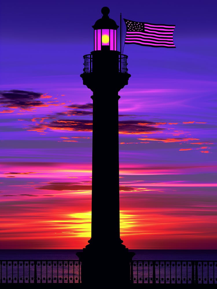 Lighthouse At Sunset 1