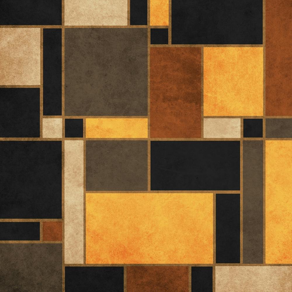 Erdtöne und Mondrian Schwarz 1 Quadratisch