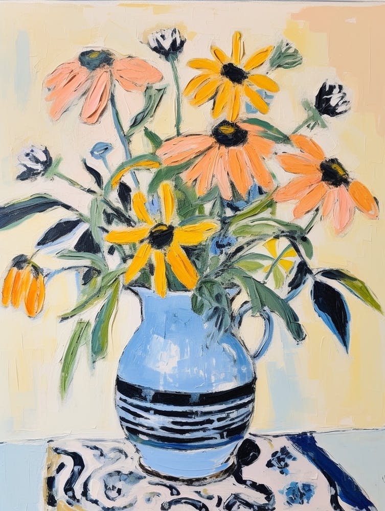 Flower Painting Fauvist Style Black Eyed Susan 4