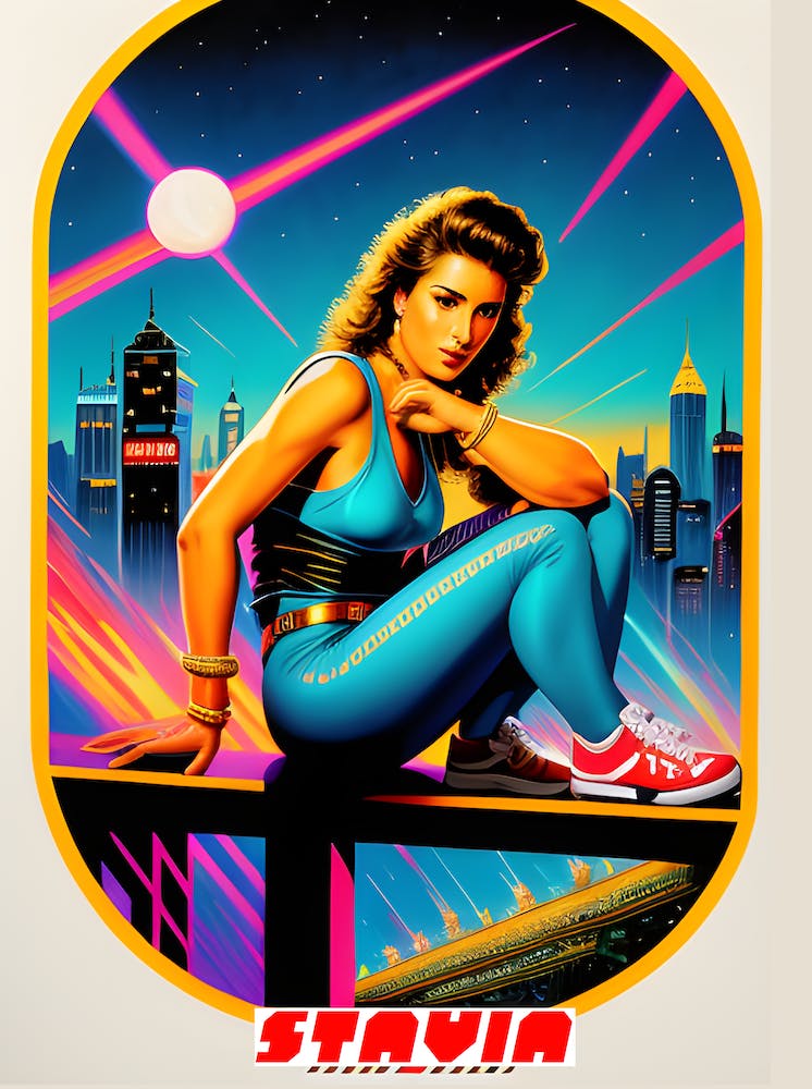 Sporty woman, Spielberg Movie Style 80s Sneakers Skate Tron