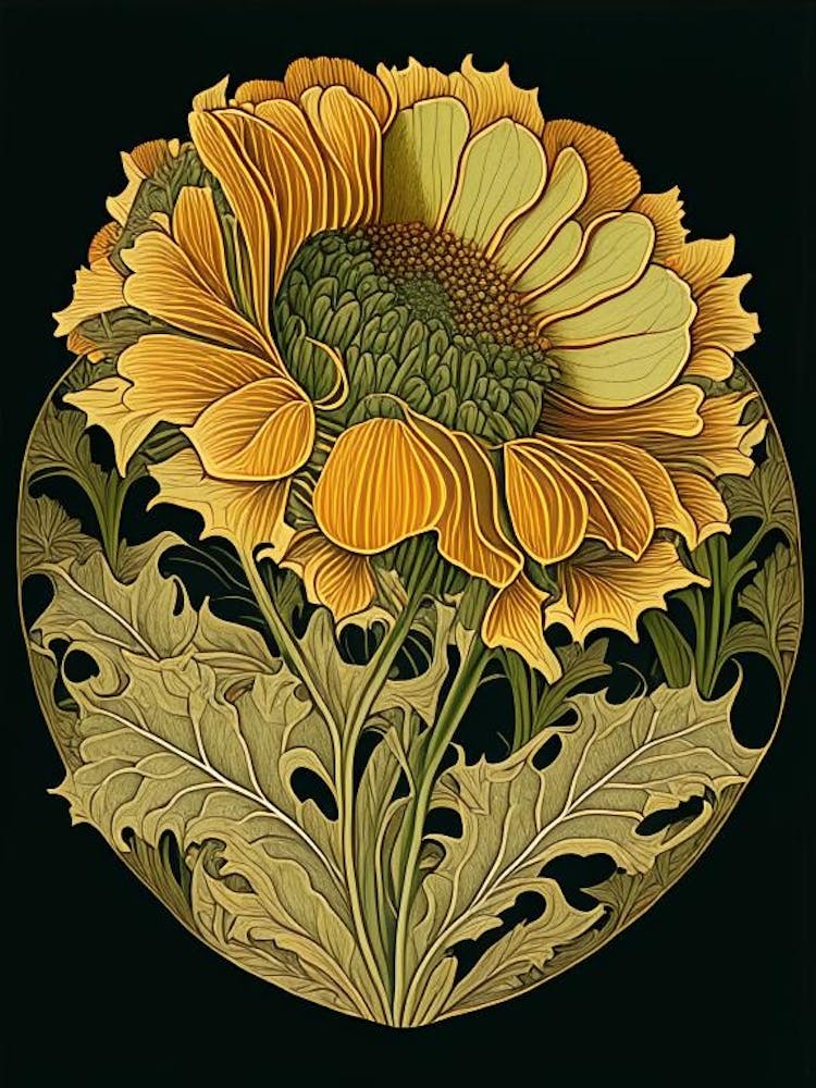Calendula Leaf Vintage Botanical 3