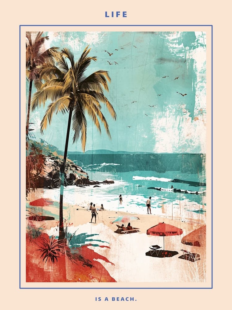 Retro Beach Scene Poster 5
