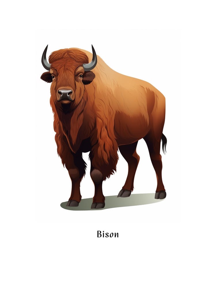 Bison Kids Animal Poster