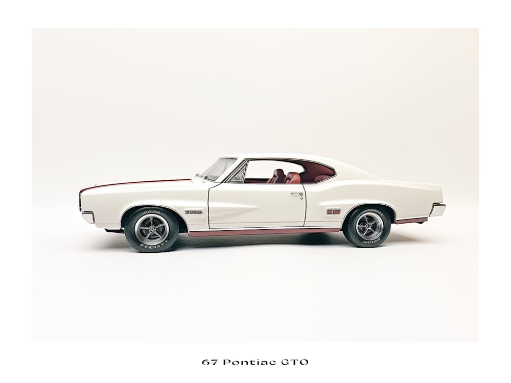 Toy Car 67 Pontiac Gto White Poster