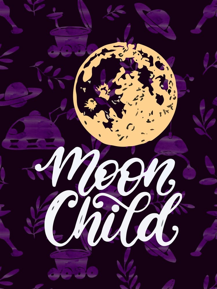Moon Child — Space Neon Watercolor #16
