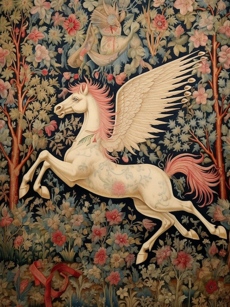 Pegasus Floral Tapestry Style 
