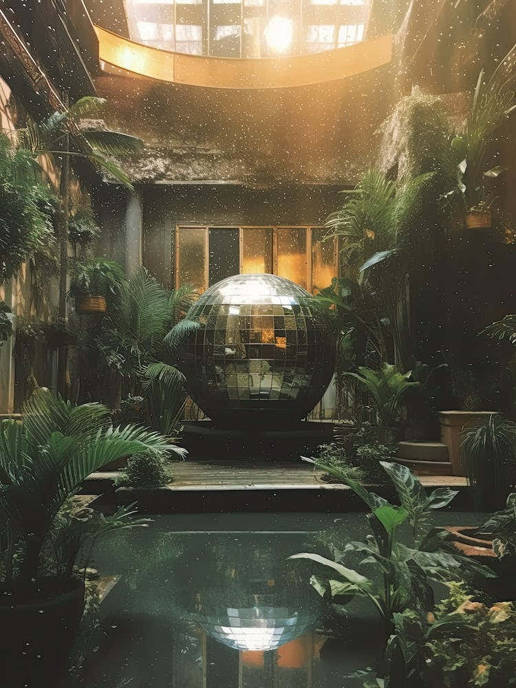 Green House Plants Botanical Disco Ball 2