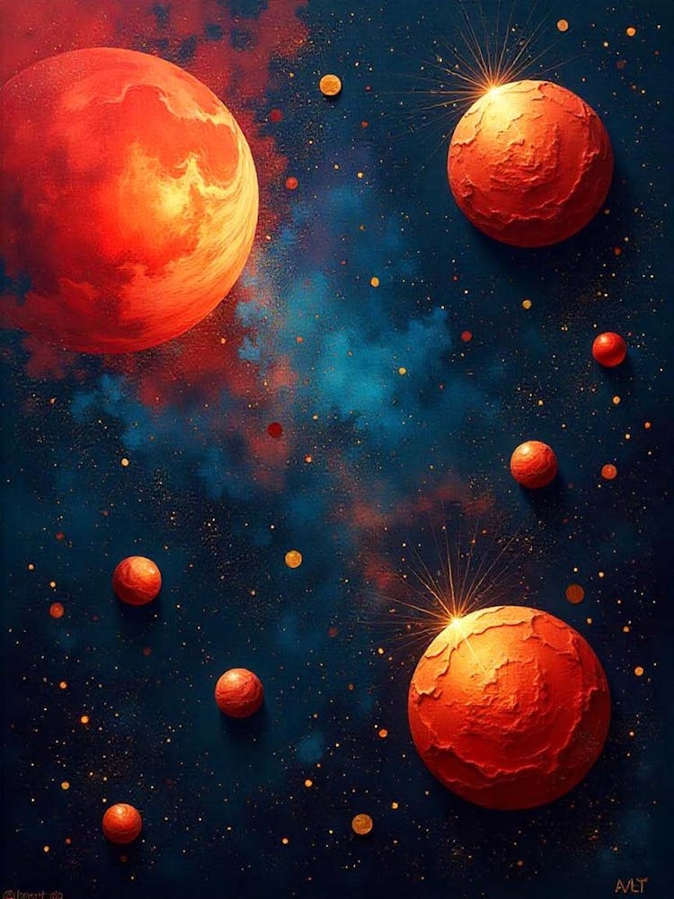 Planets In Space Hallway Canvas Print 1