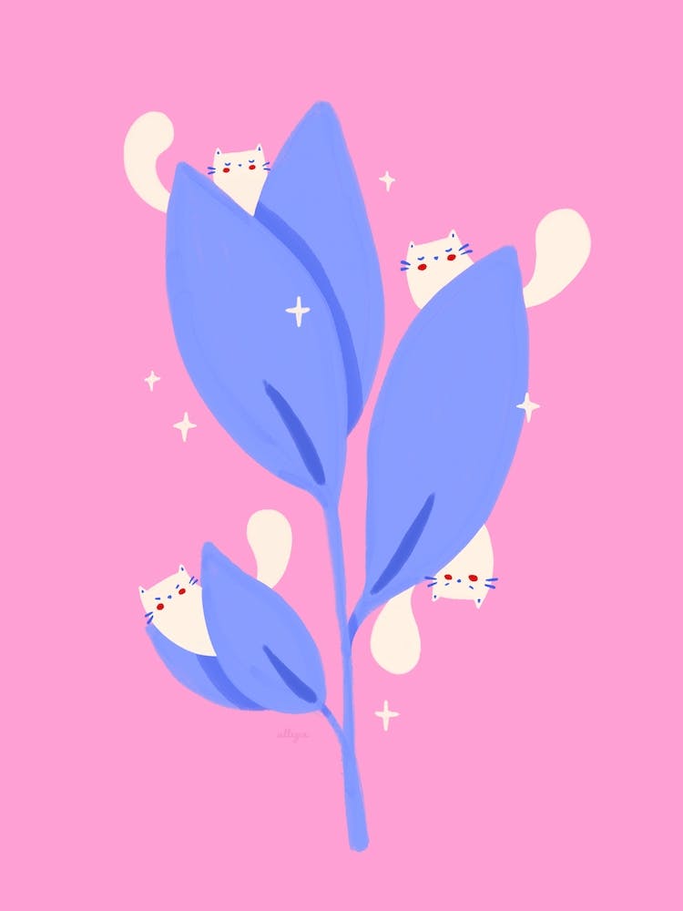 Cats And Leaves