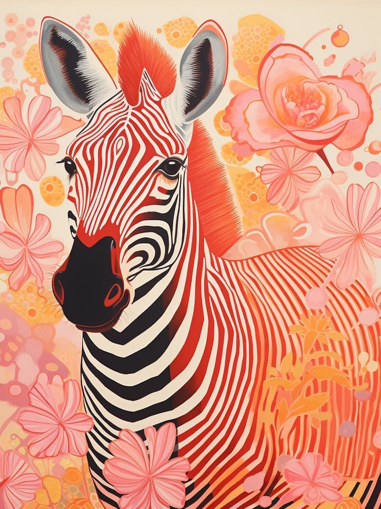 Floral Zebra Portrait