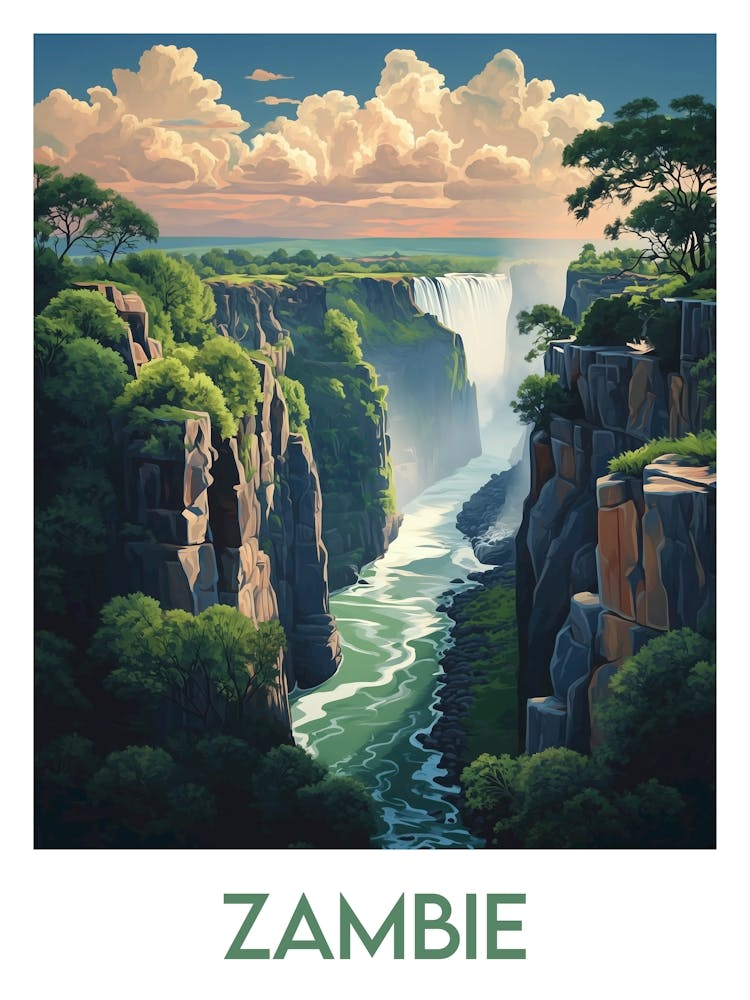 Affiche de voyage Zambie