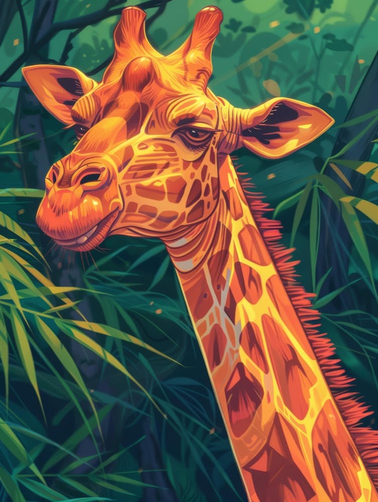 Giraffe In The Jungle 22