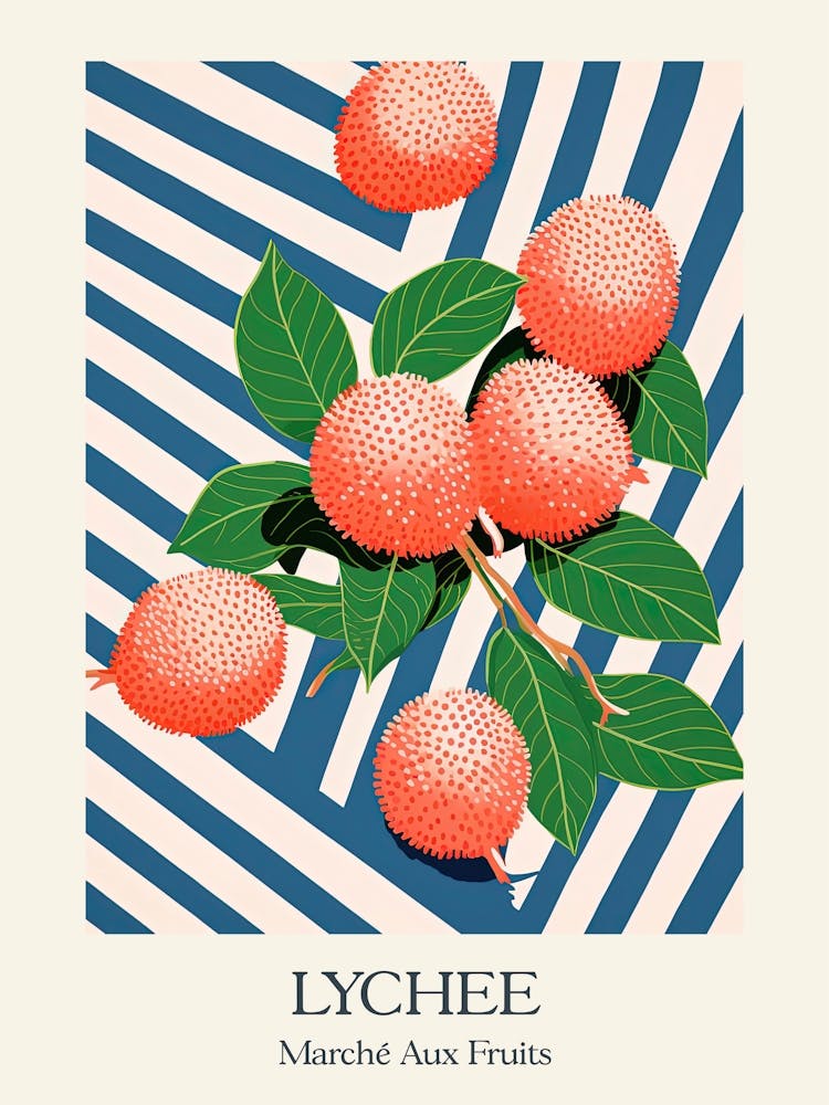 Marche Aux Fruits Lychee Fruit Summer Illustration 4