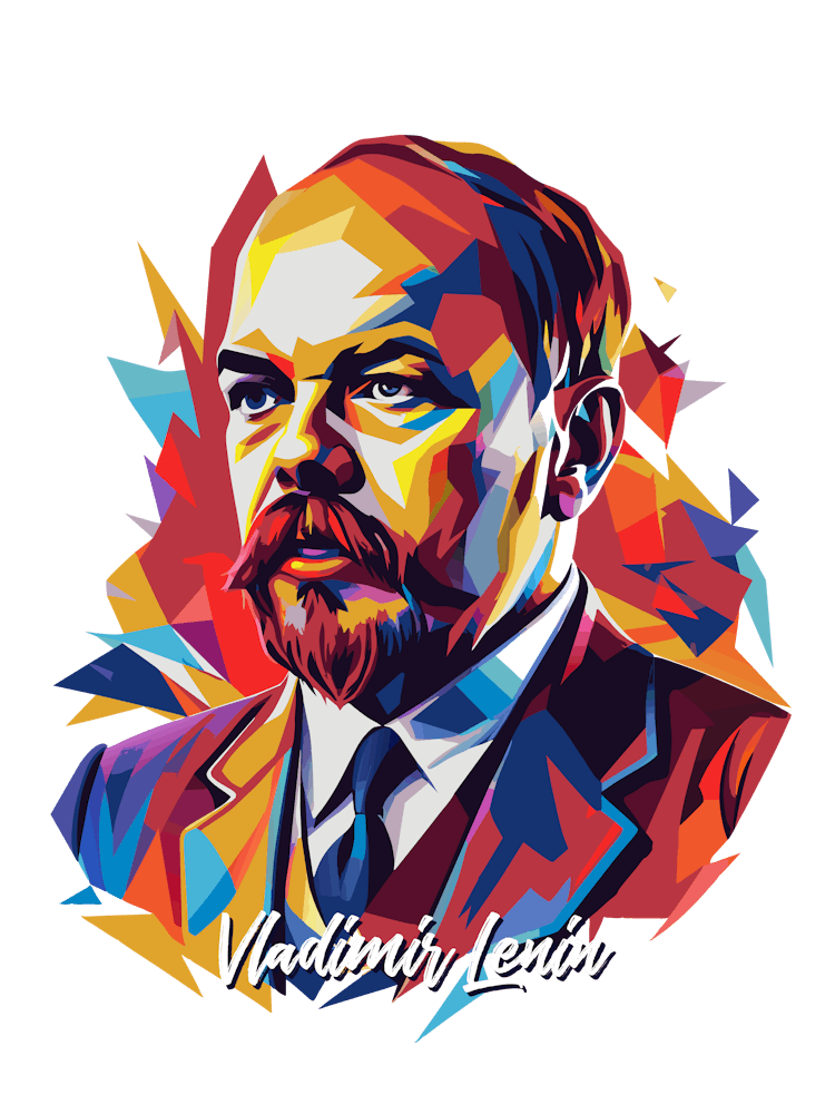 Vladimir Lenin 02 Portrait WPAP Pop Art