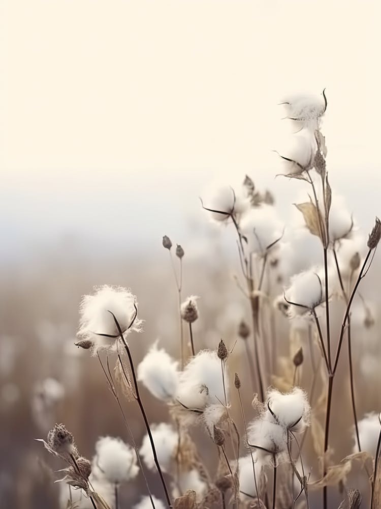 White Cotton Flowers Photography