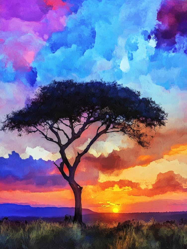 Sunset Acacia Tree