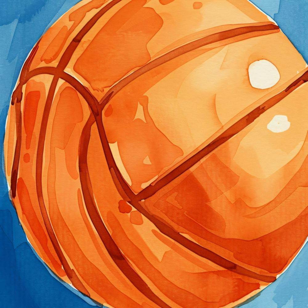 Watercolor Basketball Painting 1