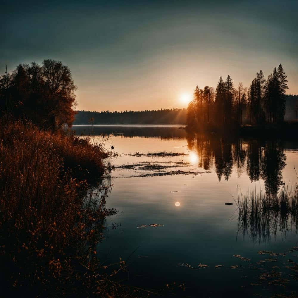 Sunset Over Lake