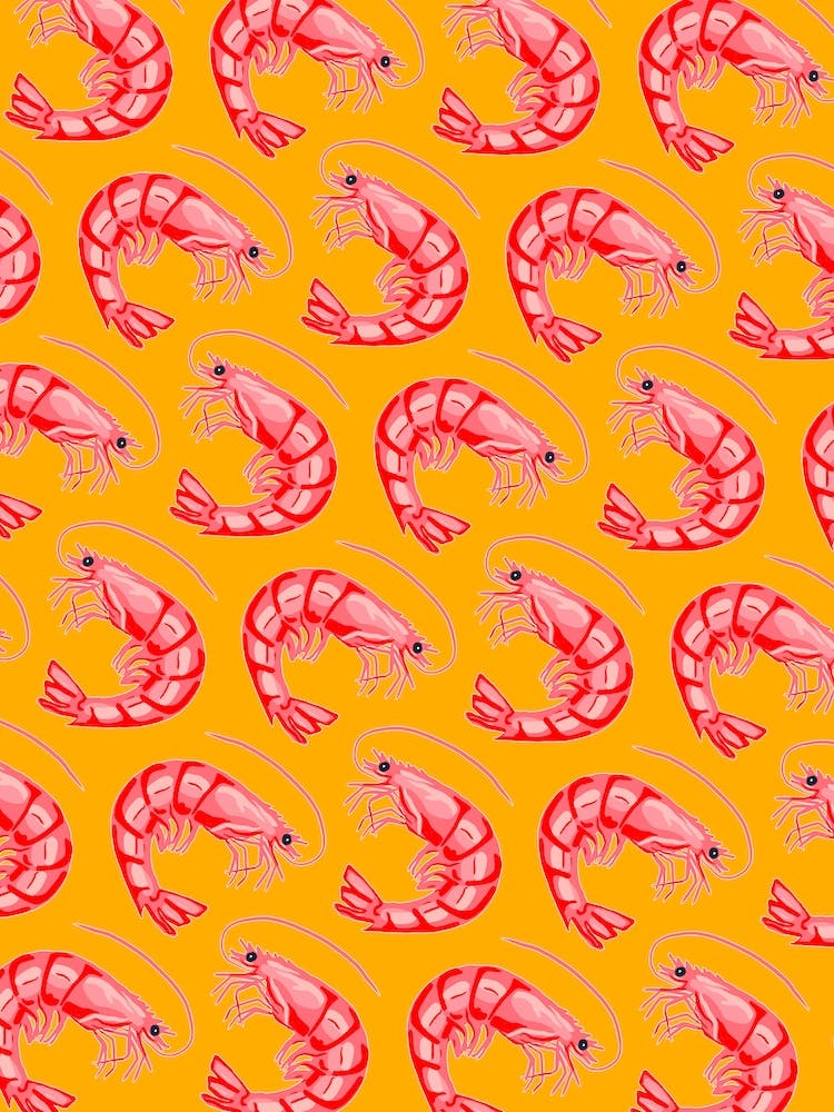 Troupe Of Shrimps Orange