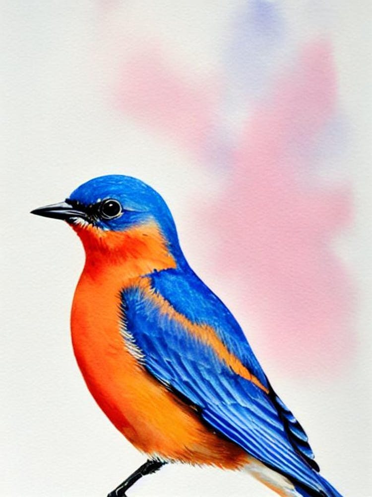 Eastern Bluebird Watercolour Bird