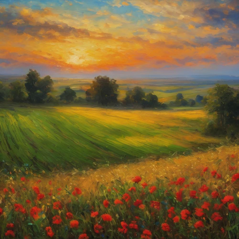 Poppies At Sunset
