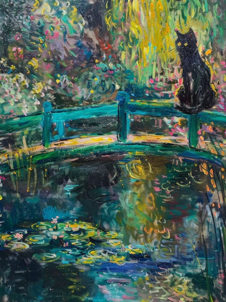 Katze auf einer Brücke 1