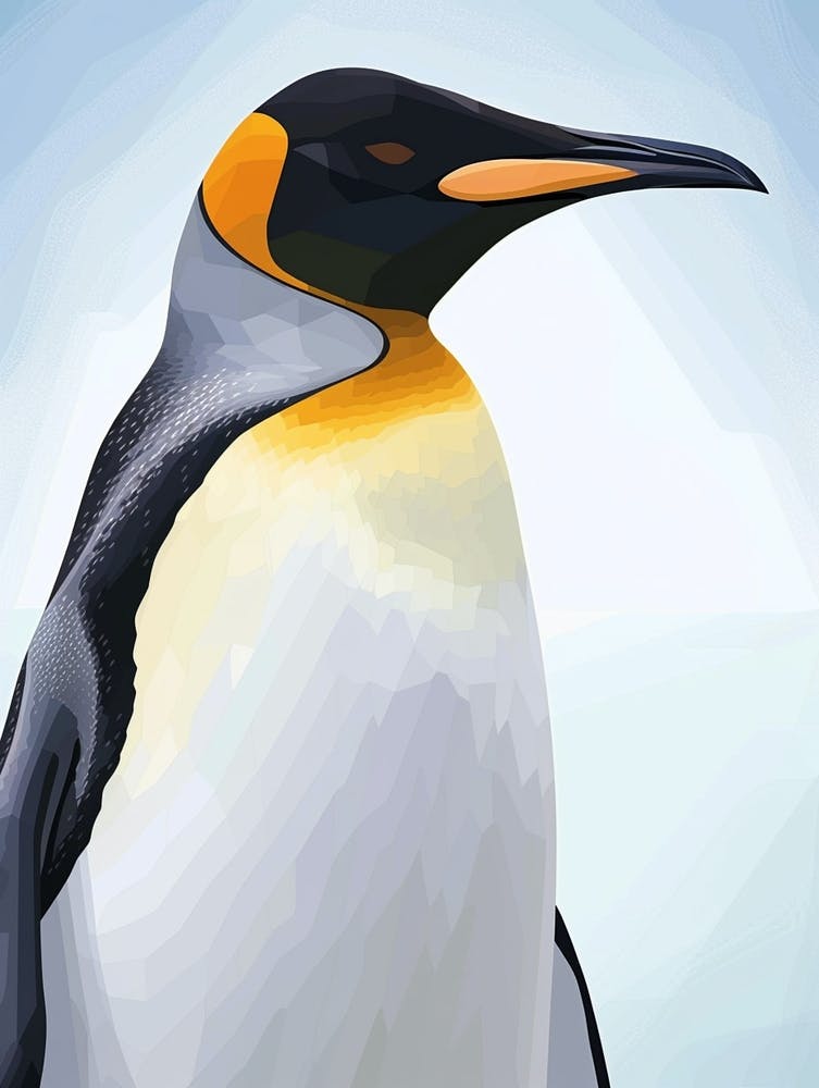 Emperor Penguin Dunedin Taiaroa Head Minimalist Illustration 4