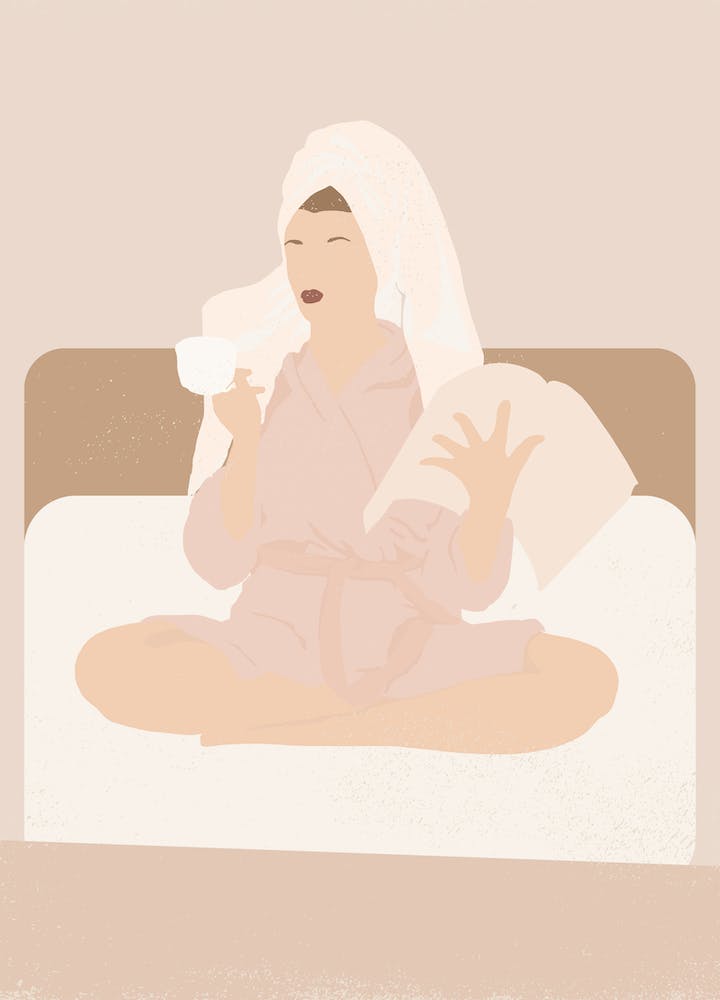 Woman In A Bathrobe