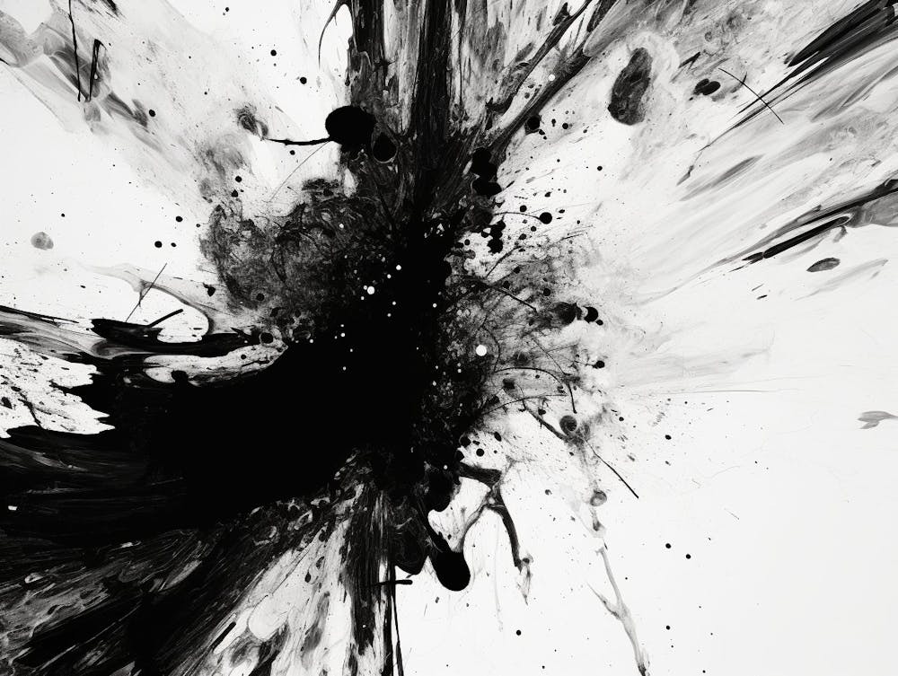 Transcendent Echoes Abstract Black And White 8