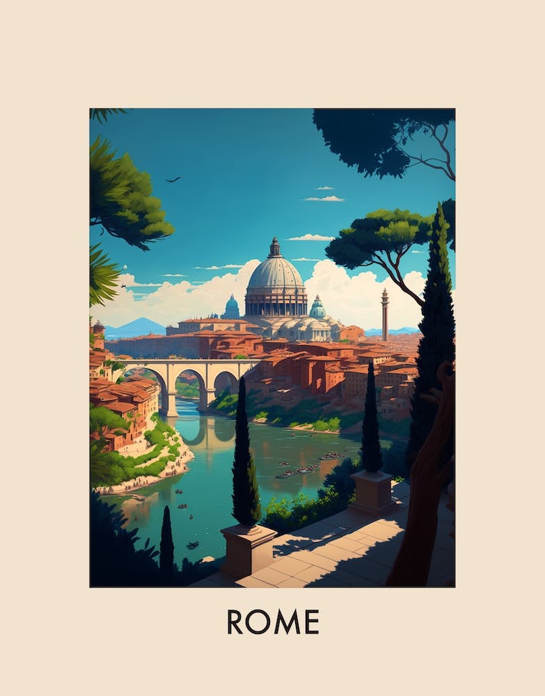 Rome Italy 1 Vintage Travel Poster