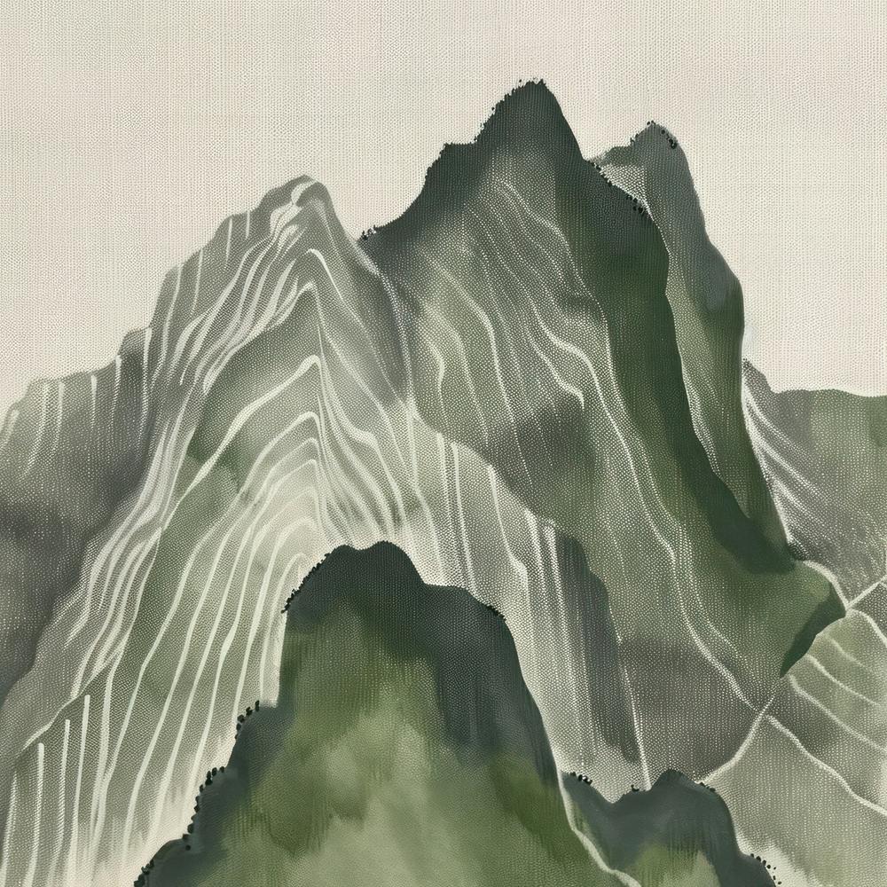 Japanisches Aquarell von Mount Norikura 3