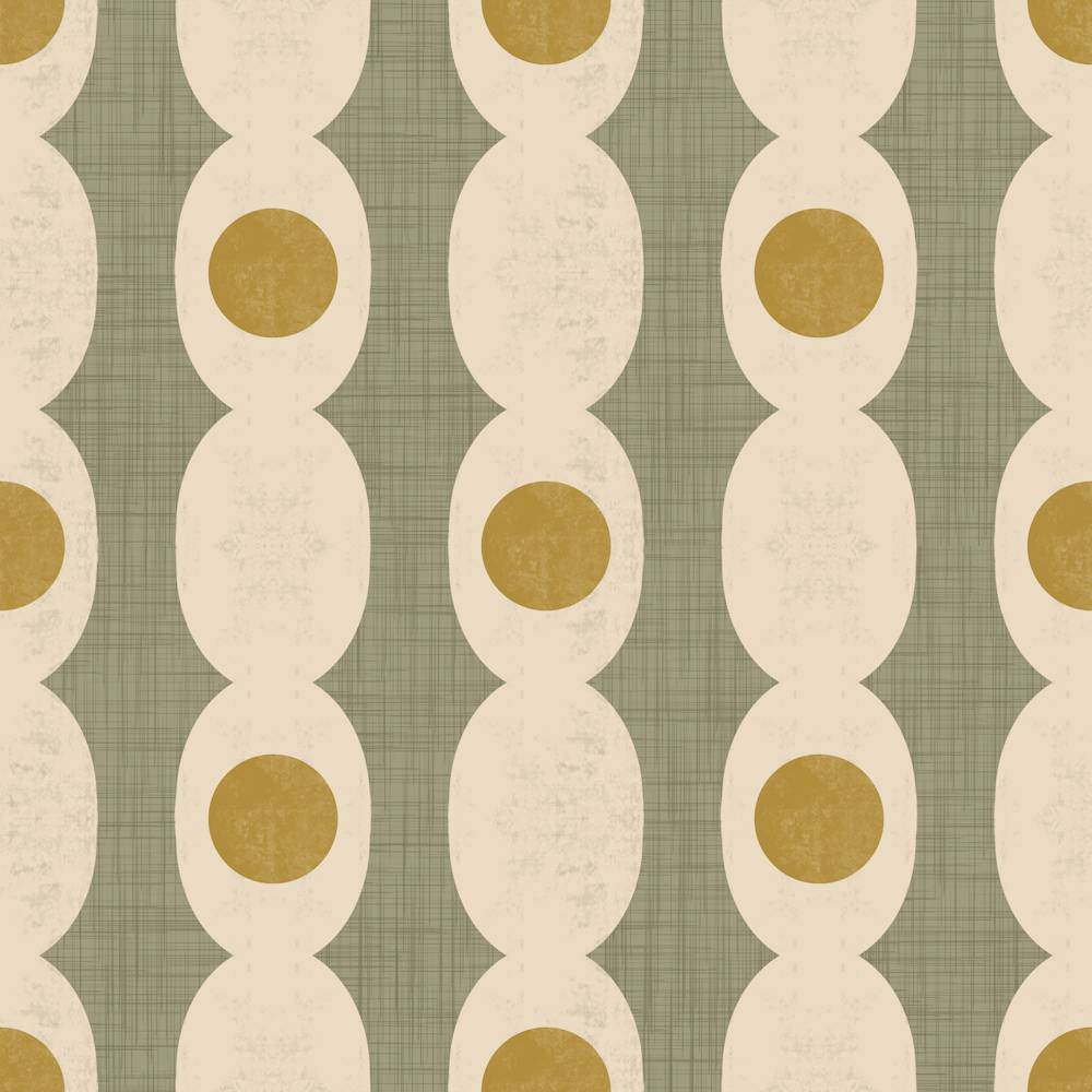 Retro Mod Geo Chain - Sage - Mid Century Modern